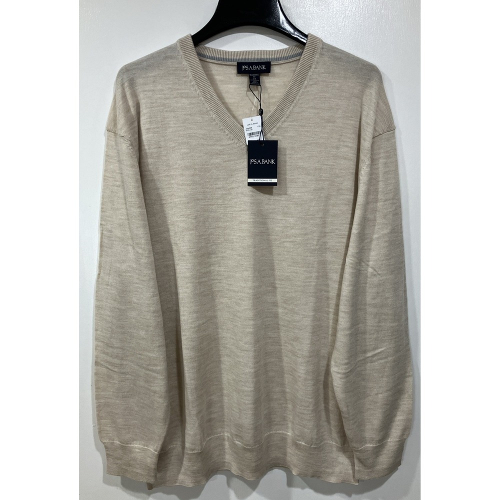 Mens Jos A Bank Traditional Fit 100% Merino Wool V-Neck Sweater 2X NWT